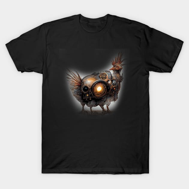 Robotic Steampunk Chicken T-Shirt by maxdax